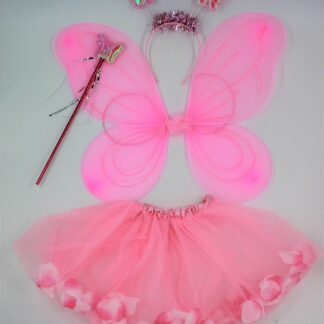 ΣΕΤ ΠΕΤΑΛΟΥΔΑΣ ΡΟΖ  (ΦΤΕΡΑ, ΦΟΥΣΤΑ,ΣΤΕΚΑ,ΡΑΒΔΑΚΙ)