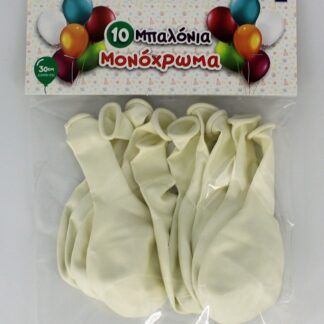 ΜΠΑΛΟΝΙΑ ΛΕΥΚΑ ΣΕ ΣΥΣΚΕΥΑΣΙΑ 10τεμ.  ΔΙΑΜΕΤΡΟΥ 30εκ